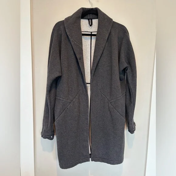 lululemon athletica Charcoal Gray Open-Front Sweatshirt Cardigan - Picture 1 of 7